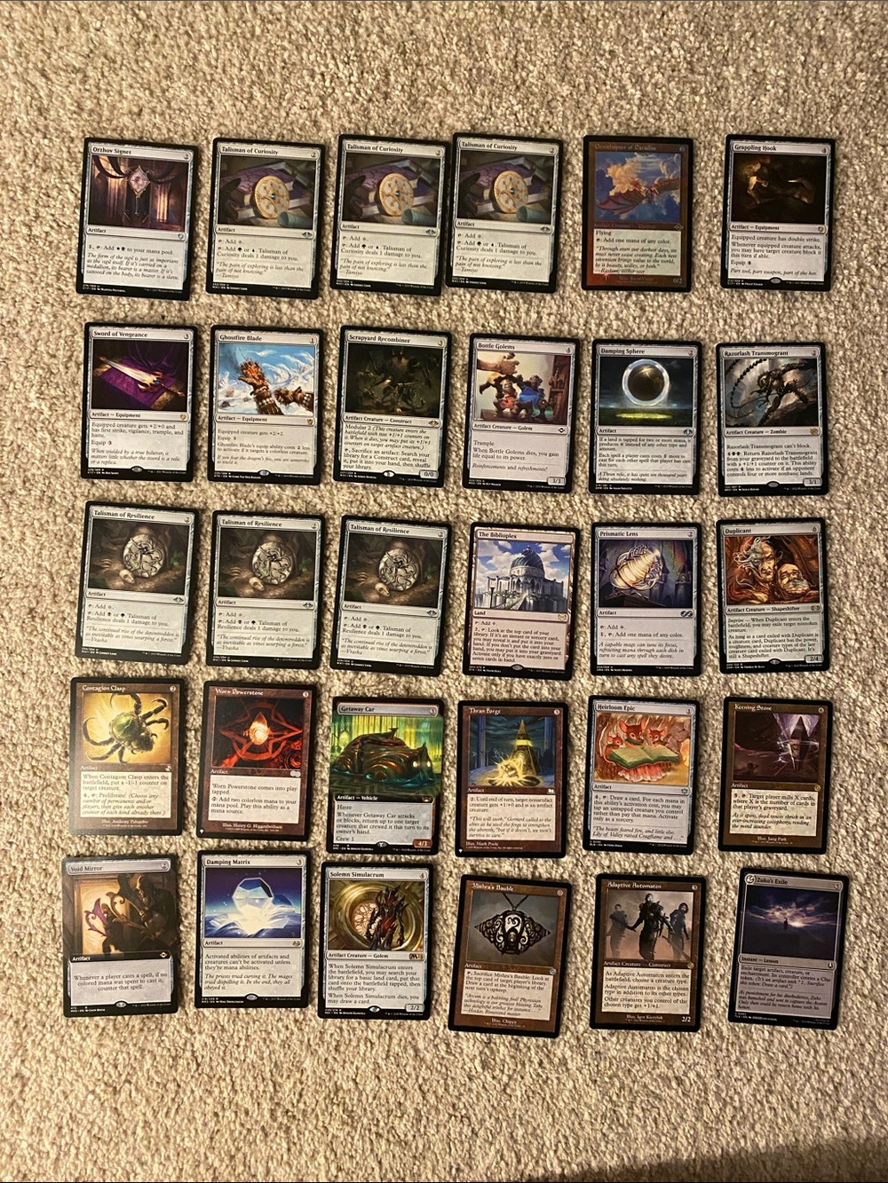 Magic Cards - Colorless Artifacts - 30 Card Lot